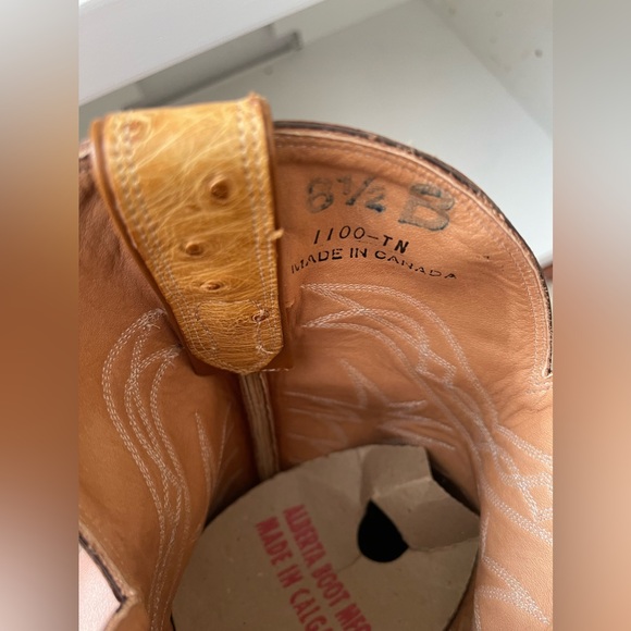 NWT Alberta Boot Brown & Tan Exotic Leather Cowboy Western Boots Men Size 8.5 US - Picture 6 of 8